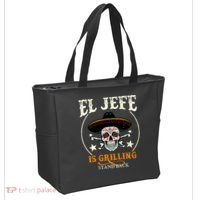 El Jefe Grilling Stand Back Funny Mexican Dad Playera Tote Bag thumb 2