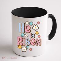 Easter Jesus He Is Risen Christian Faith Girl Coffee Mug thumb 1