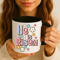 Easter Jesus He Is Risen Christian Faith Girl Coffee Mug thumb 3