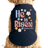 Easter Jesus He Is Risen Christian Faith Girl Doggie Tank thumb 0
