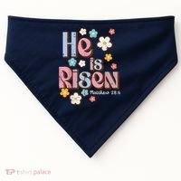 Easter Jesus He Is Risen Christian Faith Girl USA-Made Doggie Bandana thumb 0