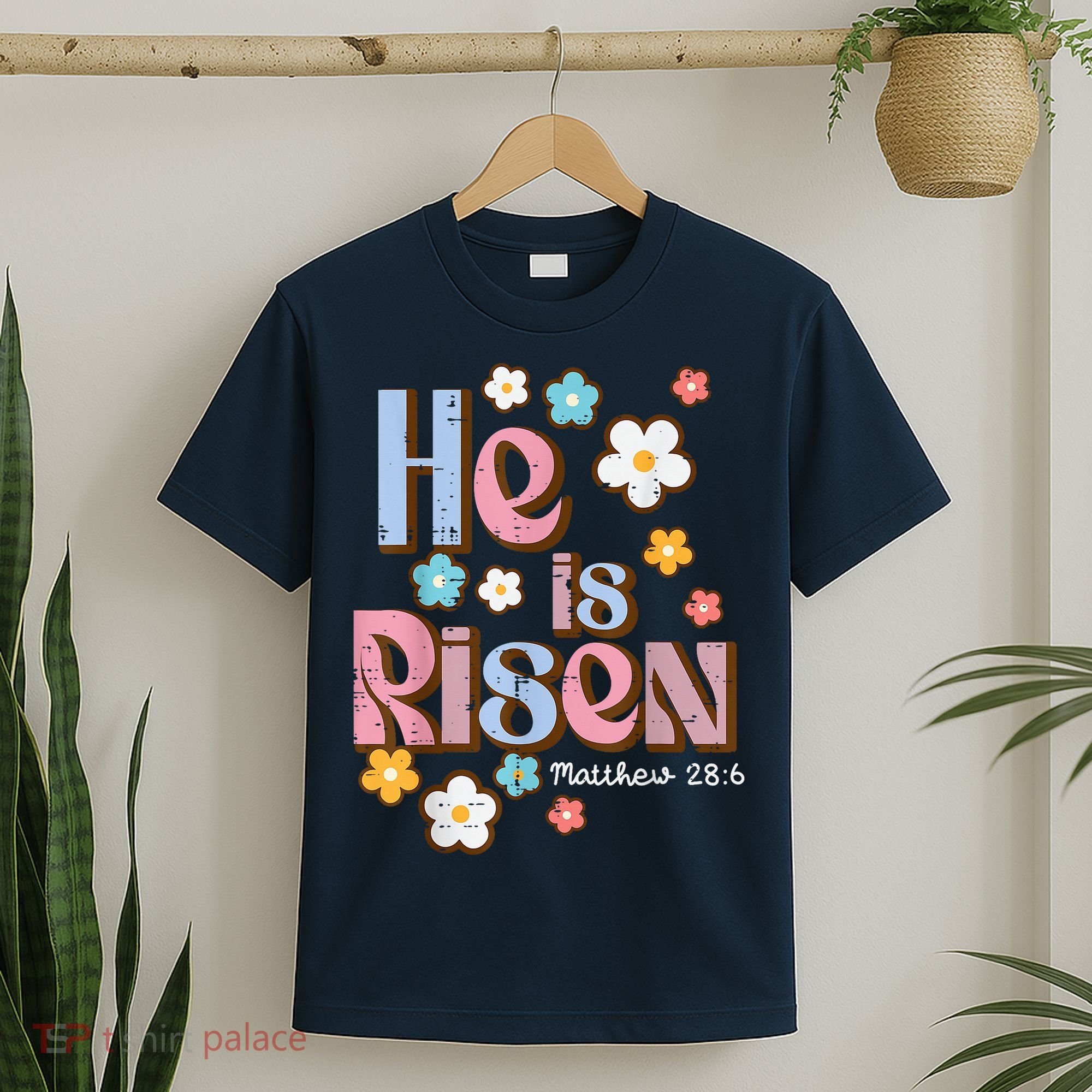 Easter Jesus He Is Risen Christian Faith Girl T-Shirt
