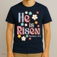 Easter Jesus He Is Risen Christian Faith Girl T-Shirt thumb 3