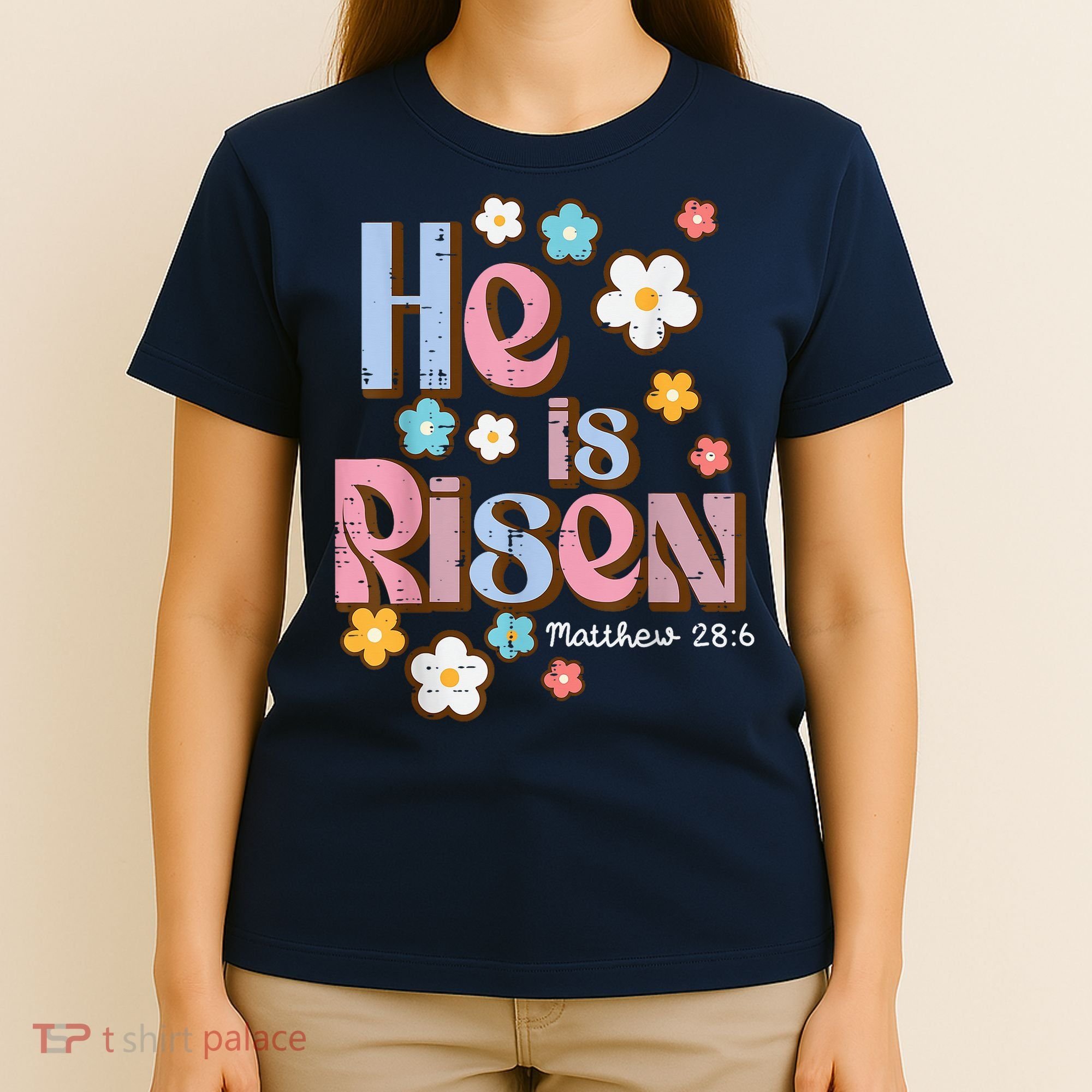 Easter Jesus He Is Risen Christian Faith Girl T-Shirt