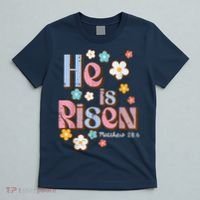 Easter Jesus He Is Risen Christian Faith Girl T-Shirt thumb 5