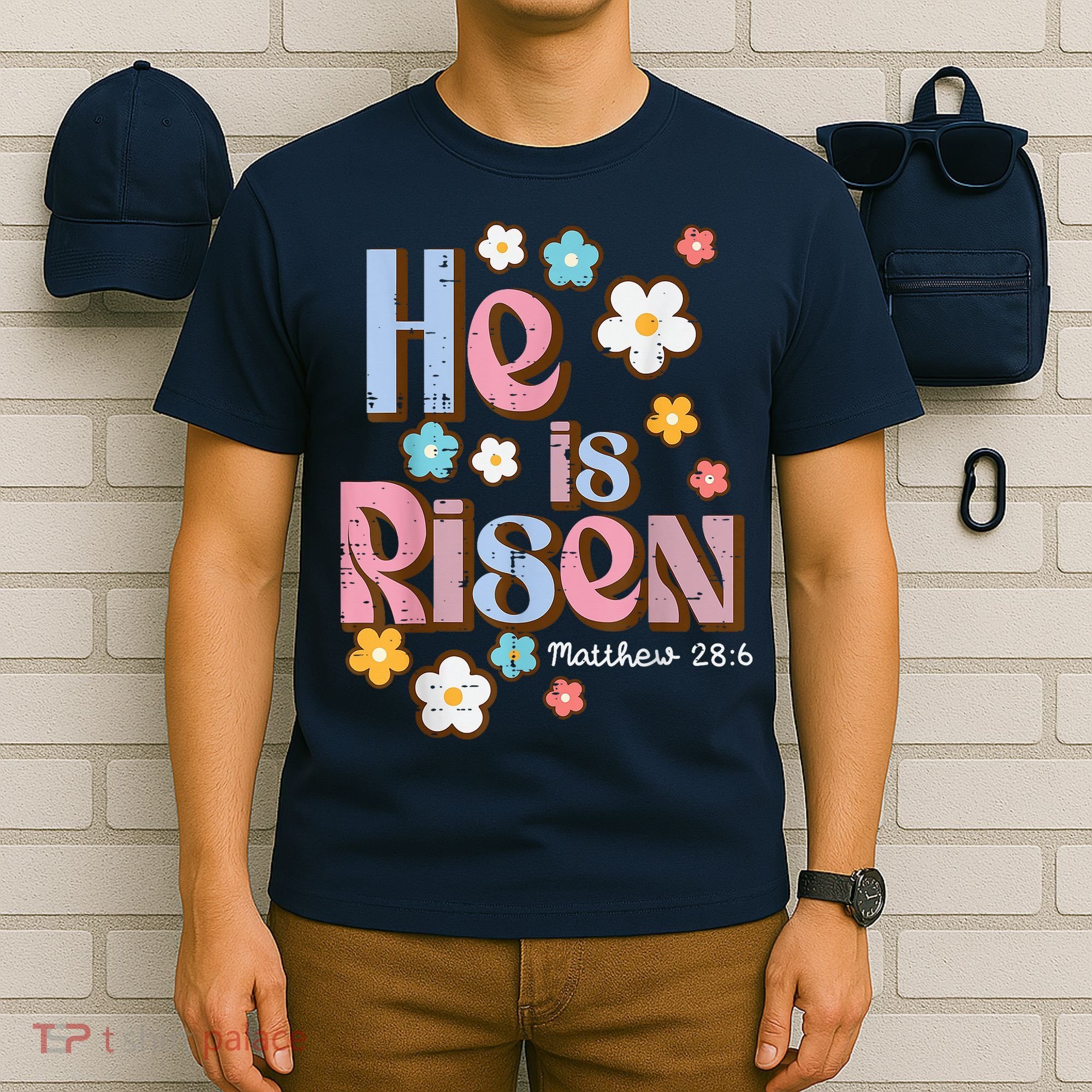 Easter Jesus He Is Risen Christian Faith Girl T-Shirt