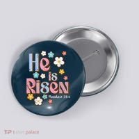 Easter Jesus He Is Risen Christian Faith Girl Button thumb 0