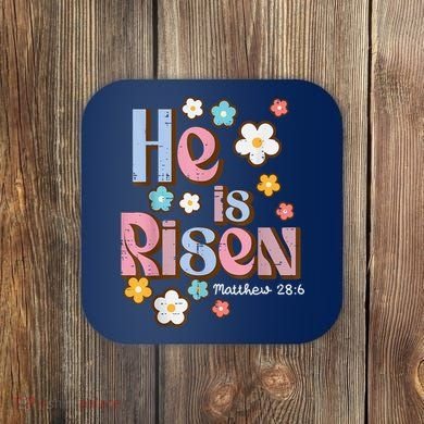 Easter Jesus He Is Risen Christian Faith Girl Coaster