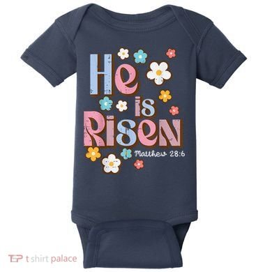 Easter Jesus He Is Risen Christian Faith Girl Baby Bodysuit