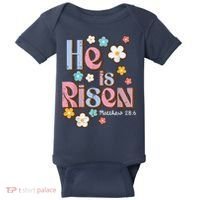 Easter Jesus He Is Risen Christian Faith Girl Baby Bodysuit thumb 0