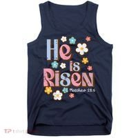 Easter Jesus He Is Risen Christian Faith Girl Tank Top thumb 0