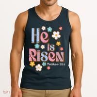 Easter Jesus He Is Risen Christian Faith Girl Tank Top thumb 3