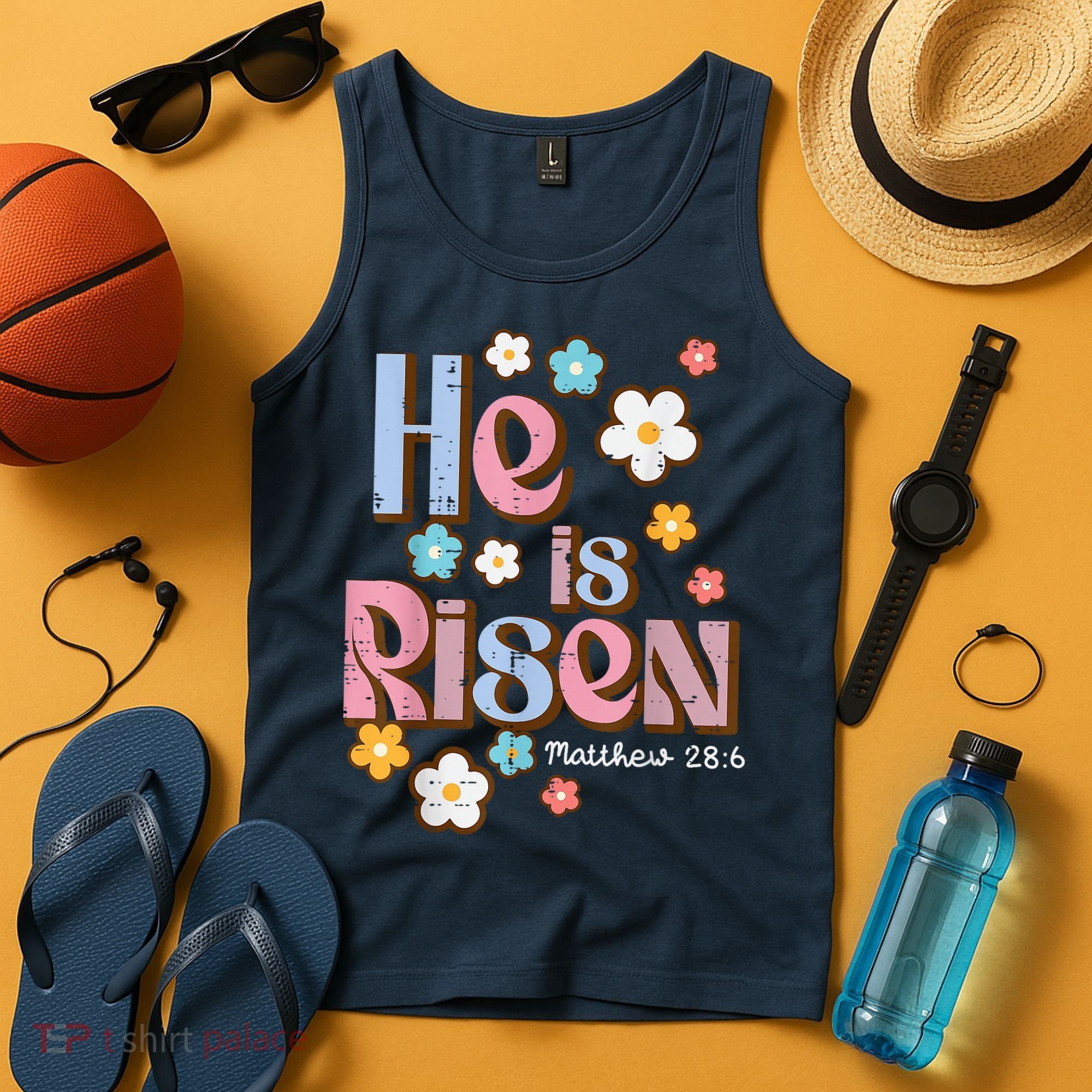 Easter Jesus He Is Risen Christian Faith Girl Tank Top