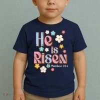 Easter Jesus He Is Risen Christian Faith Girl Toddler T-Shirt thumb 2