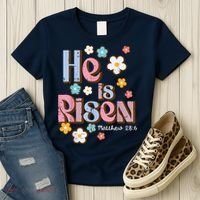 Easter Jesus He Is Risen Christian Faith Girl Women's T-Shirt thumb 3
