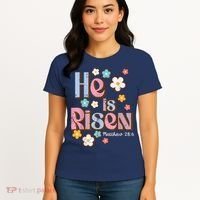 Easter Jesus He Is Risen Christian Faith Girl Women's T-Shirt thumb 4