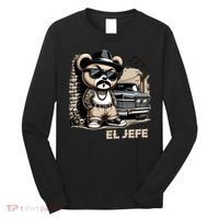 El Jefe Hip Hop Teddy Bear Lowrider Chicano Cholo Long Sleeve Shirt thumb 0