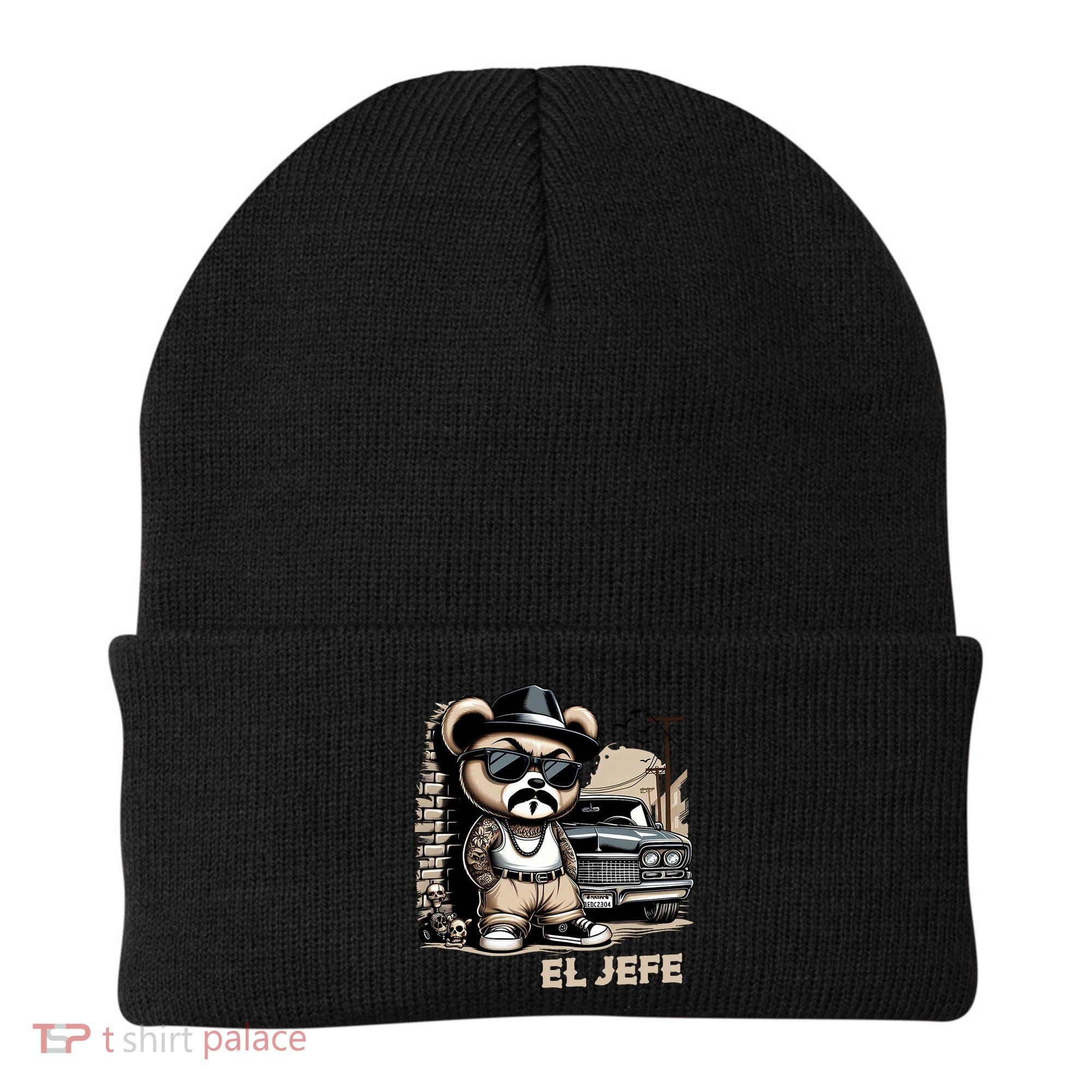 El Jefe Hip Hop Teddy Bear Lowrider Chicano Cholo Beanie