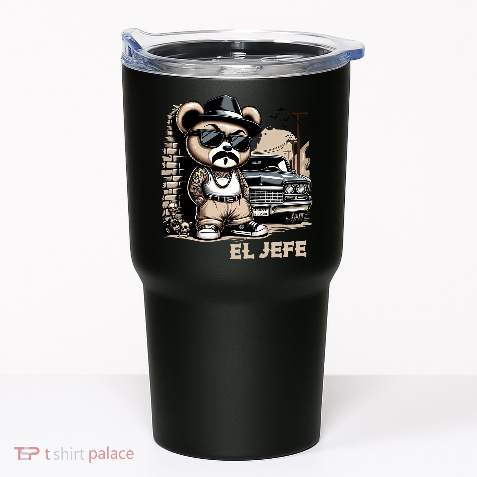El Jefe Hip Hop Teddy Bear Lowrider Chicano Cholo Tumbler