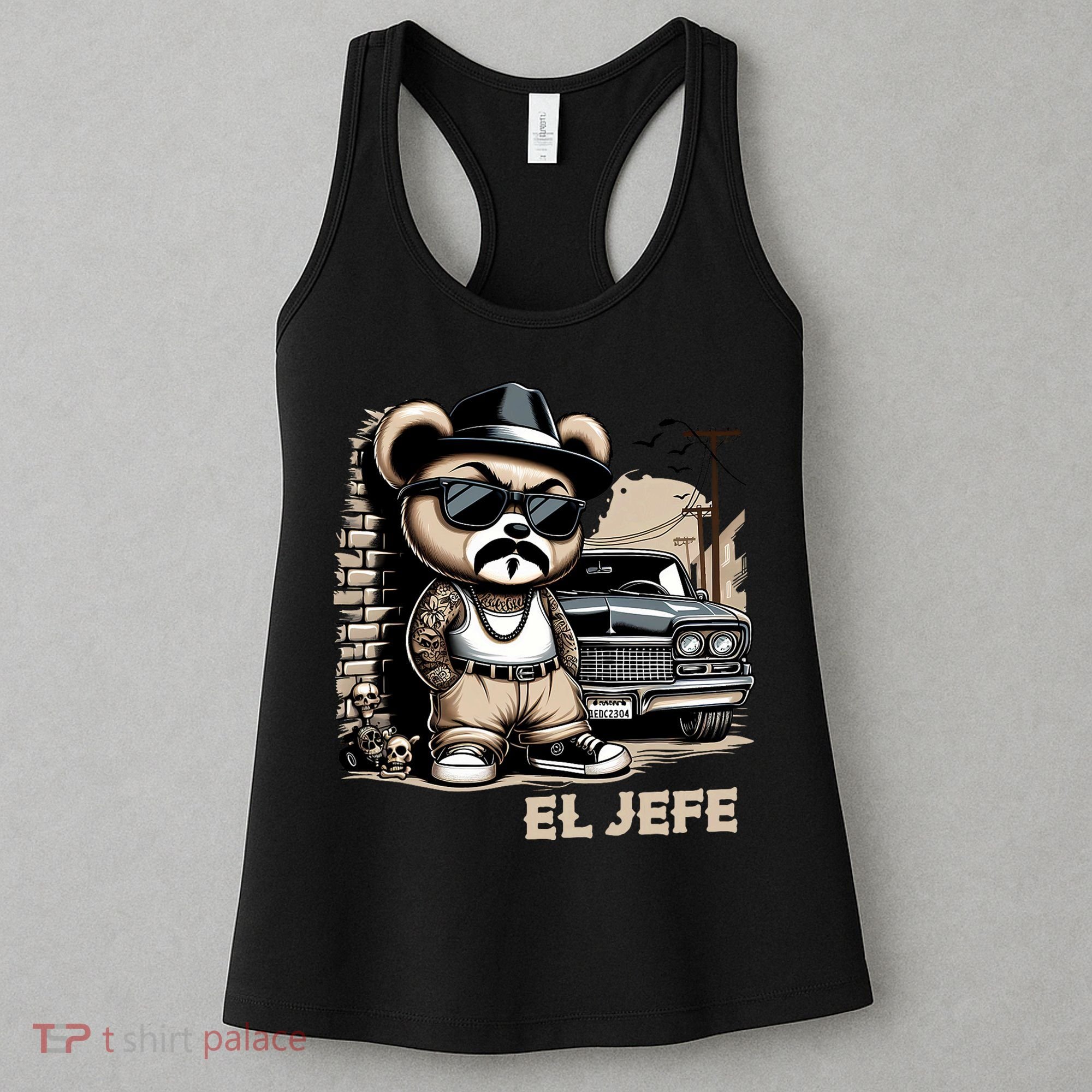 El Jefe Hip Hop Teddy Bear Lowrider Chicano Cholo Women's Tank Top