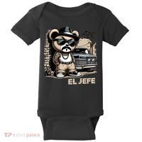 El Jefe Hip Hop Teddy Bear Lowrider Chicano Cholo Baby Bodysuit thumb 0