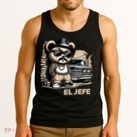 El Jefe Hip Hop Teddy Bear Lowrider Chicano Cholo Tank Top thumb 3