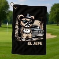 El Jefe Hip Hop Teddy Bear Lowrider Chicano Cholo Golf Towel thumb 1