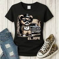 El Jefe Hip Hop Teddy Bear Lowrider Chicano Cholo Women's T-Shirt thumb 3