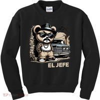 El Jefe Hip Hop Teddy Bear Lowrider Chicano Cholo Kids Sweatshirt thumb 0