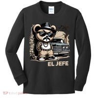 El Jefe Hip Hop Teddy Bear Lowrider Chicano Cholo Kids Long Sleeve Shirt thumb 0