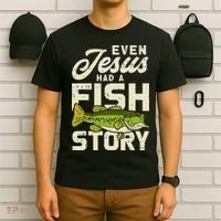 Even Jesus Had A Fish Story Cute Love Fishing T-Shirt thumb 6