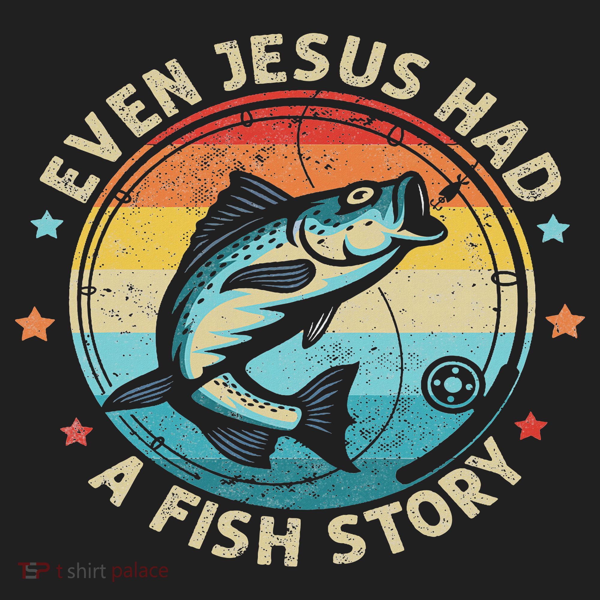 Even Jesus Has A Fish Story Christian Fisherman Funny Retro Beanie