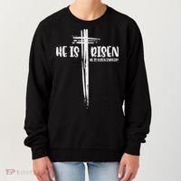 Easter Jesus He Is Risen Indeed Religious Christian Women Women's Sweatshirt thumb 0