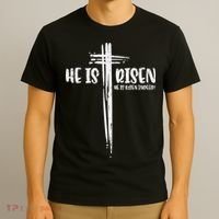 Easter Jesus He Is Risen Indeed Religious Christian Women T-Shirt thumb 3