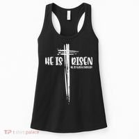 Easter Jesus He Is Risen Indeed Religious Christian Women Women's Tank Top thumb 0