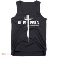 Easter Jesus He Is Risen Indeed Religious Christian Women Tank Top thumb 0