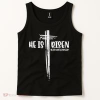 Easter Jesus He Is Risen Indeed Religious Christian Women Tank Top thumb 2