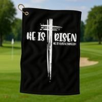Easter Jesus He Is Risen Indeed Religious Christian Women Golf Towel thumb 1