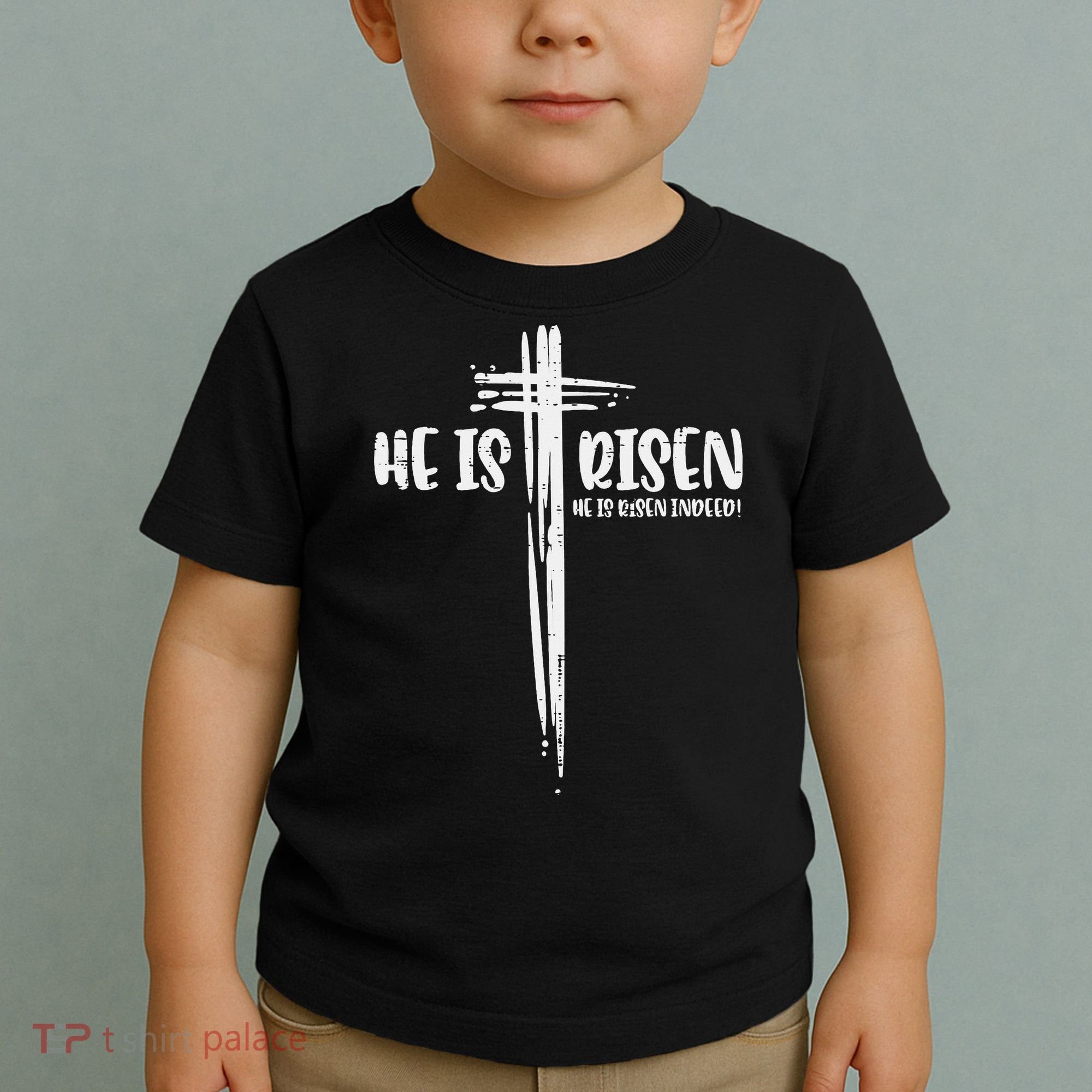 Easter Jesus He Is Risen Indeed Religious Christian Women Toddler T-Shirt