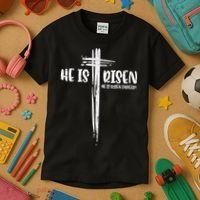 Easter Jesus He Is Risen Indeed Religious Christian Women Kids T-Shirt thumb 3
