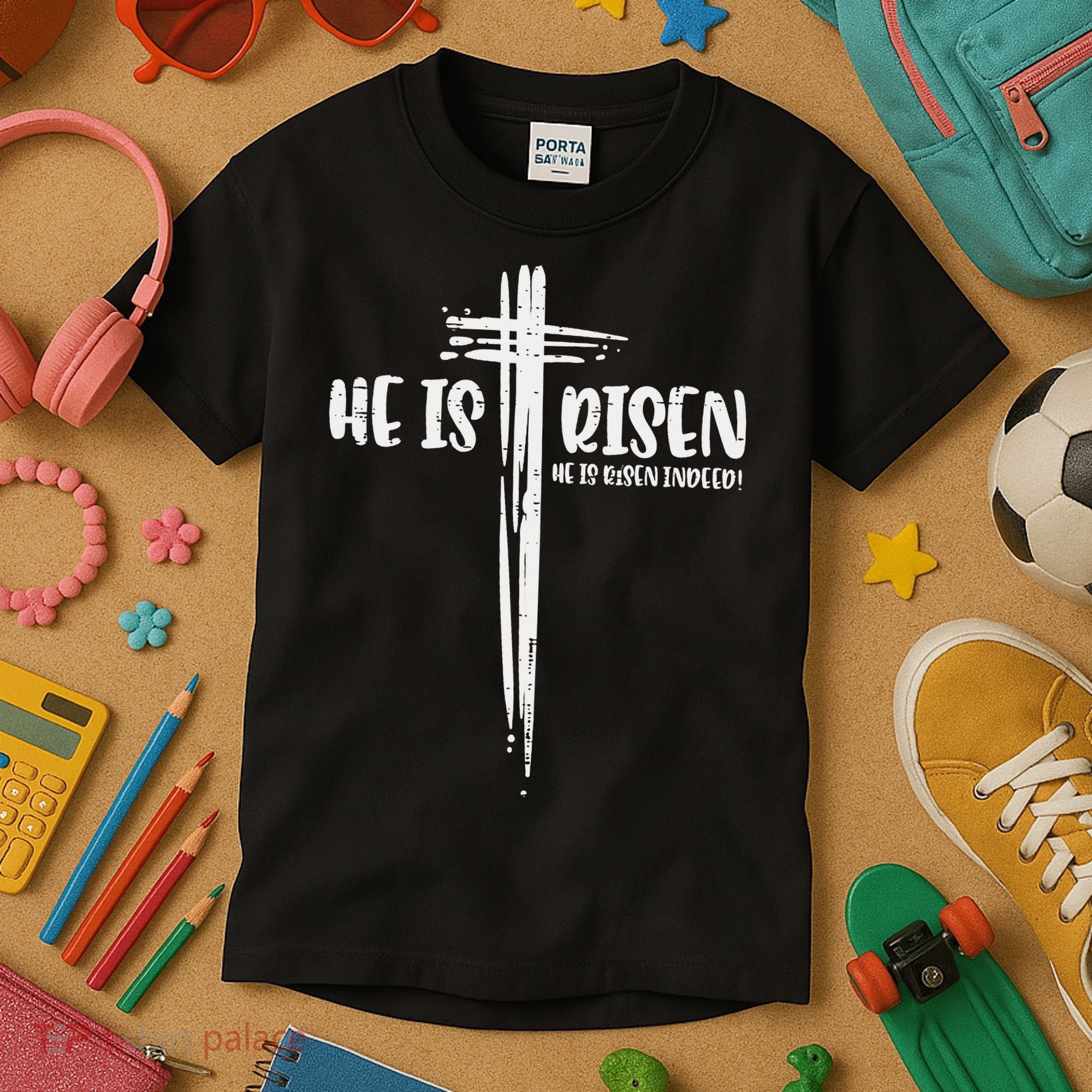 Easter Jesus He Is Risen Indeed Religious Christian Women Kids T-Shirt