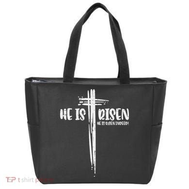 Easter Jesus He Is Risen Indeed Religious Christian Women Tote Bag
