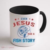 Even Jesus Had A Fish Story Funny Fishing Coffee Mug thumb 1