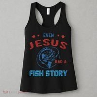Even Jesus Had A Fish Story Funny Fishing Women's Tank Top thumb 3