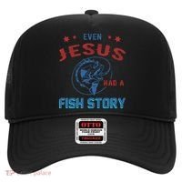 Even Jesus Had A Fish Story Funny Fishing Hat thumb 0