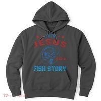 Even Jesus Had A Fish Story Funny Fishing Hoodie thumb 0