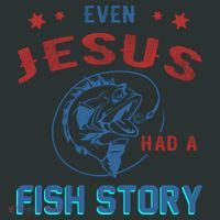 Even Jesus Had A Fish Story Funny Fishing Mousepad thumb 1
