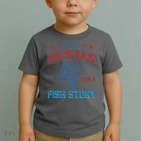 Even Jesus Had A Fish Story Funny Fishing Toddler T-Shirt thumb 2