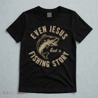 Even Jesus Had A Fishing Story Gift Funny Christian Fish T-Shirt thumb 5