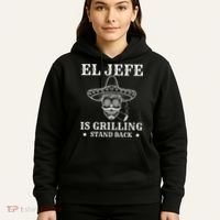El Jefe Is Grilling Funny Mexican Dad BBQ Grill Hoodie thumb 5